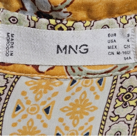 124 MNG MULTI PATTERN BUTTON DOEN SHIRT WOMEN'S SIZE 4 - Picture 7 of 7